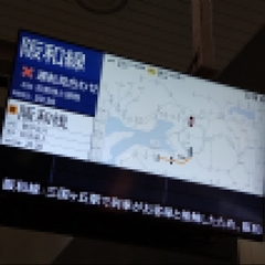 阪和線 国ヶ丘駅で人…