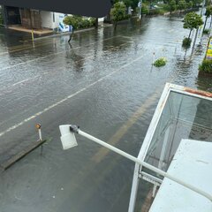 【冠水】大雨で新発田…
