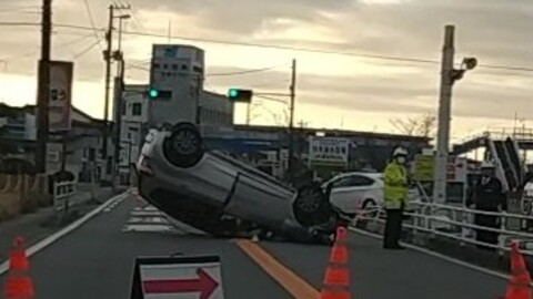 事故 国道6号 下りのいわき市勿来駅 四沢で横転事故 駅付近でひっくり返ってる 現地の画像や動画まとめ まとめダネ