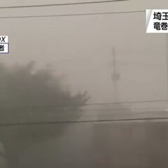 埼玉県深谷市で竜巻発…