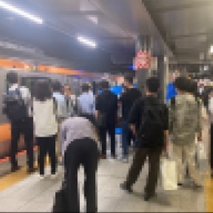中央線 新宿駅にブル…