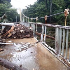 養老渓谷の吊り橋 白…