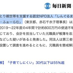 ひとり親支援のNPO…