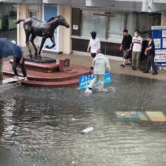 笠松競馬場 ゲリラ豪…