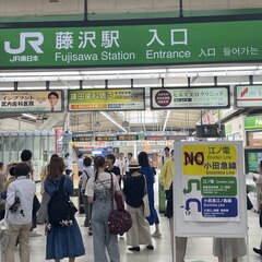 東海道線 藤沢駅で人…