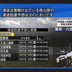 【津波警報】鳥島近海…