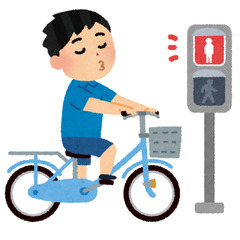 【物議】自転車で信号…