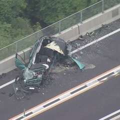 【事故】島根 出雲市 山陰自動車道で台の車が衝突する事故 1人死亡 子供1人意識不明「車どうなってるのこれ」現地の画像
