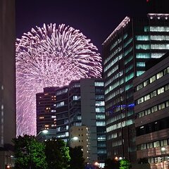 【花火の音】横浜の夜…