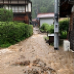 【大雨】奈良井宿で土…