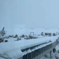 新千歳空港が大雪のた…