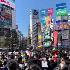 渋谷ハチ公前でロシア…